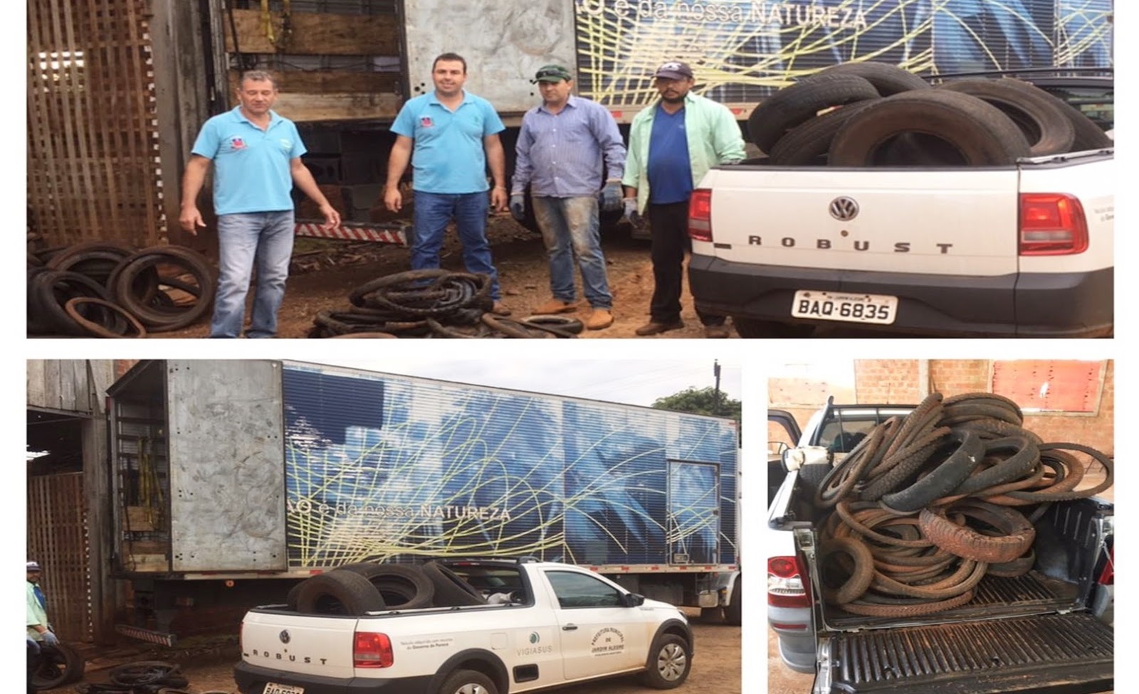 Vigilância Sanitária, Secretaria do Meio Ambiente e Catadores da coleta seletiva, fazendo o recolh