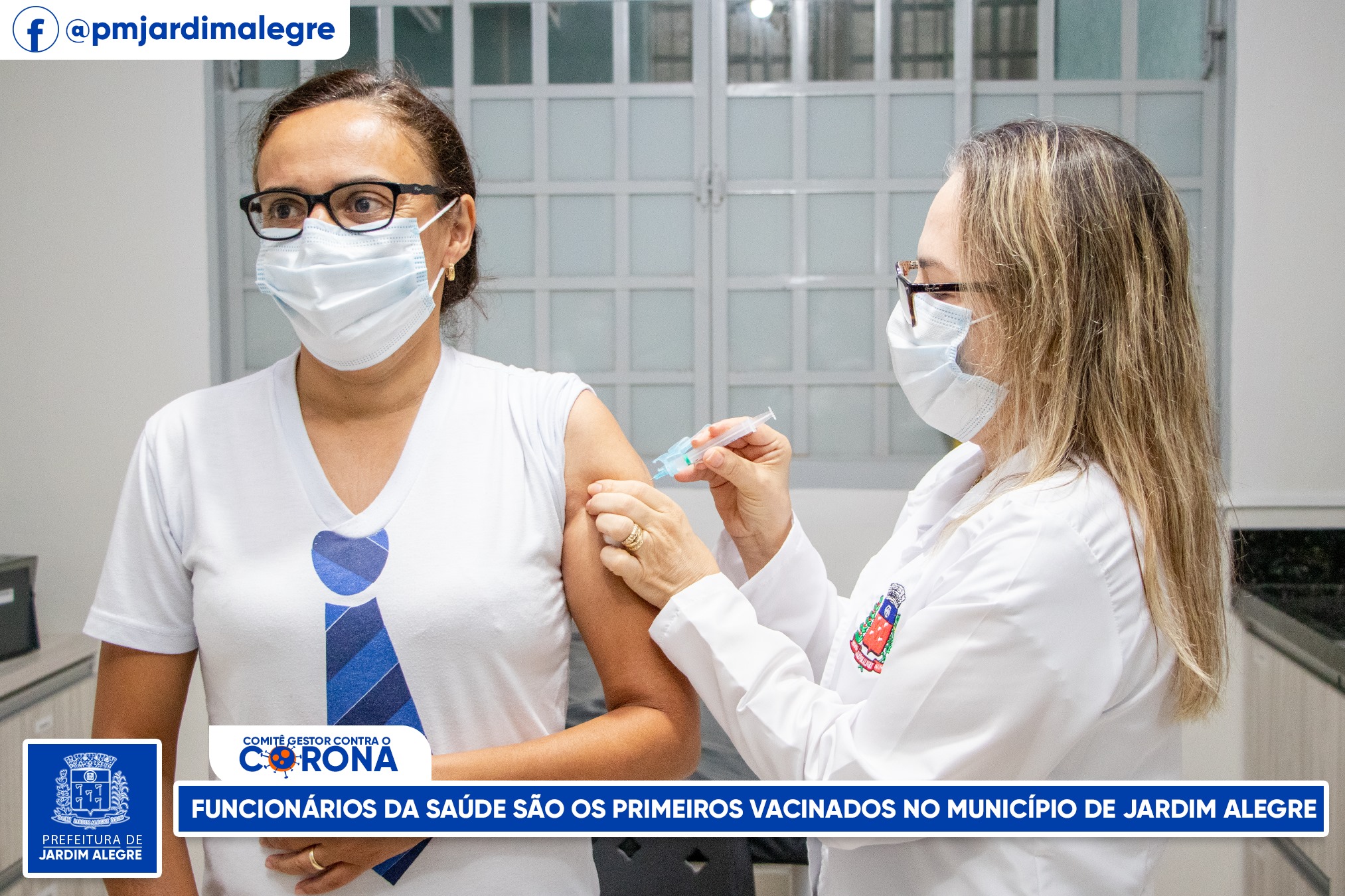 FUNCIONÁRIOS DA SAÚDE SÃO OS PRIMEIROS VACINADOS NO MUNICÍPIO DE JARDIM ALEGRE
