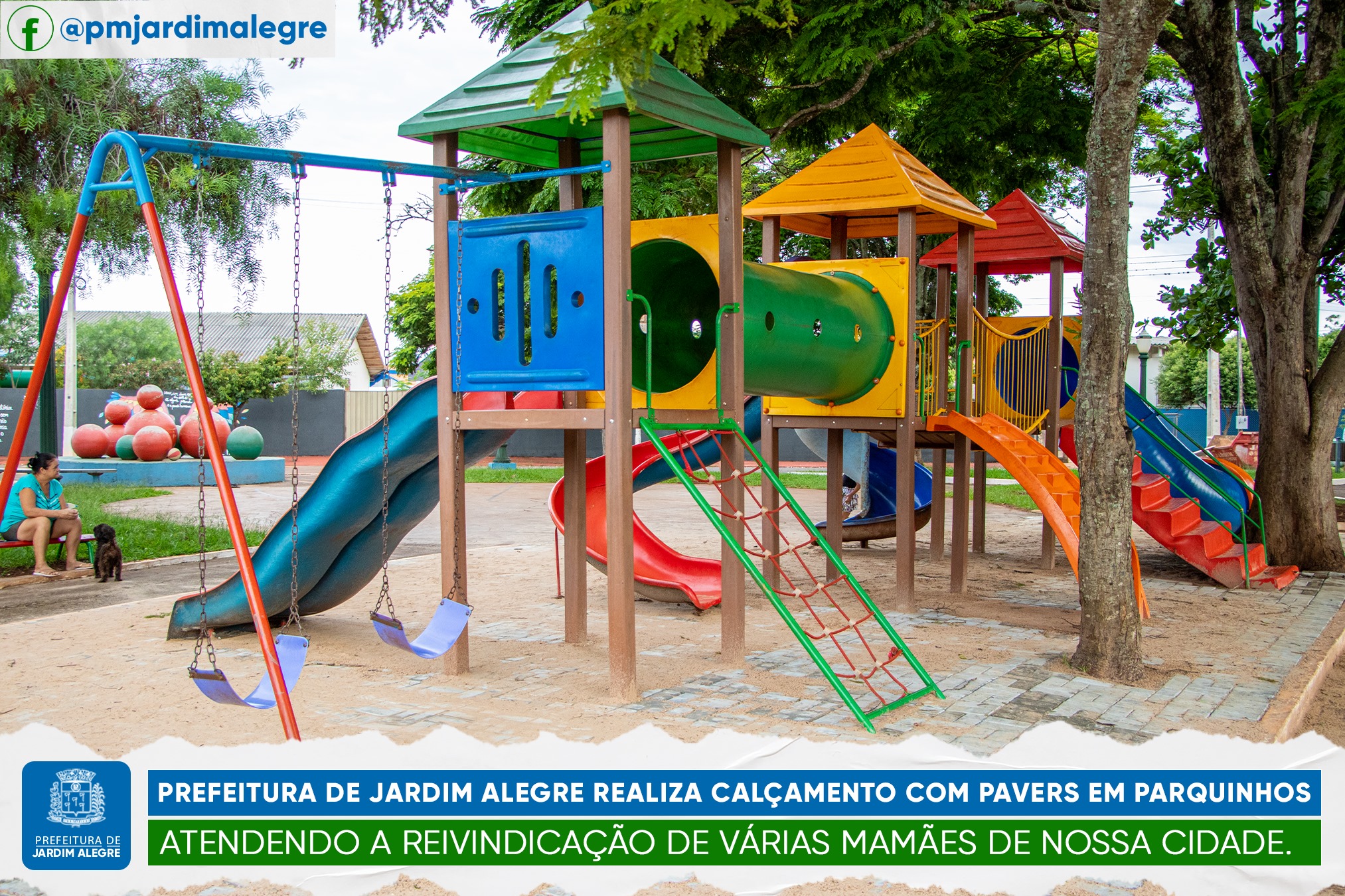 PREFEITURA DE JARDIM ALEGRE REALIZA CALÇAMENTO COM PAVERS EM PARQUINHOS