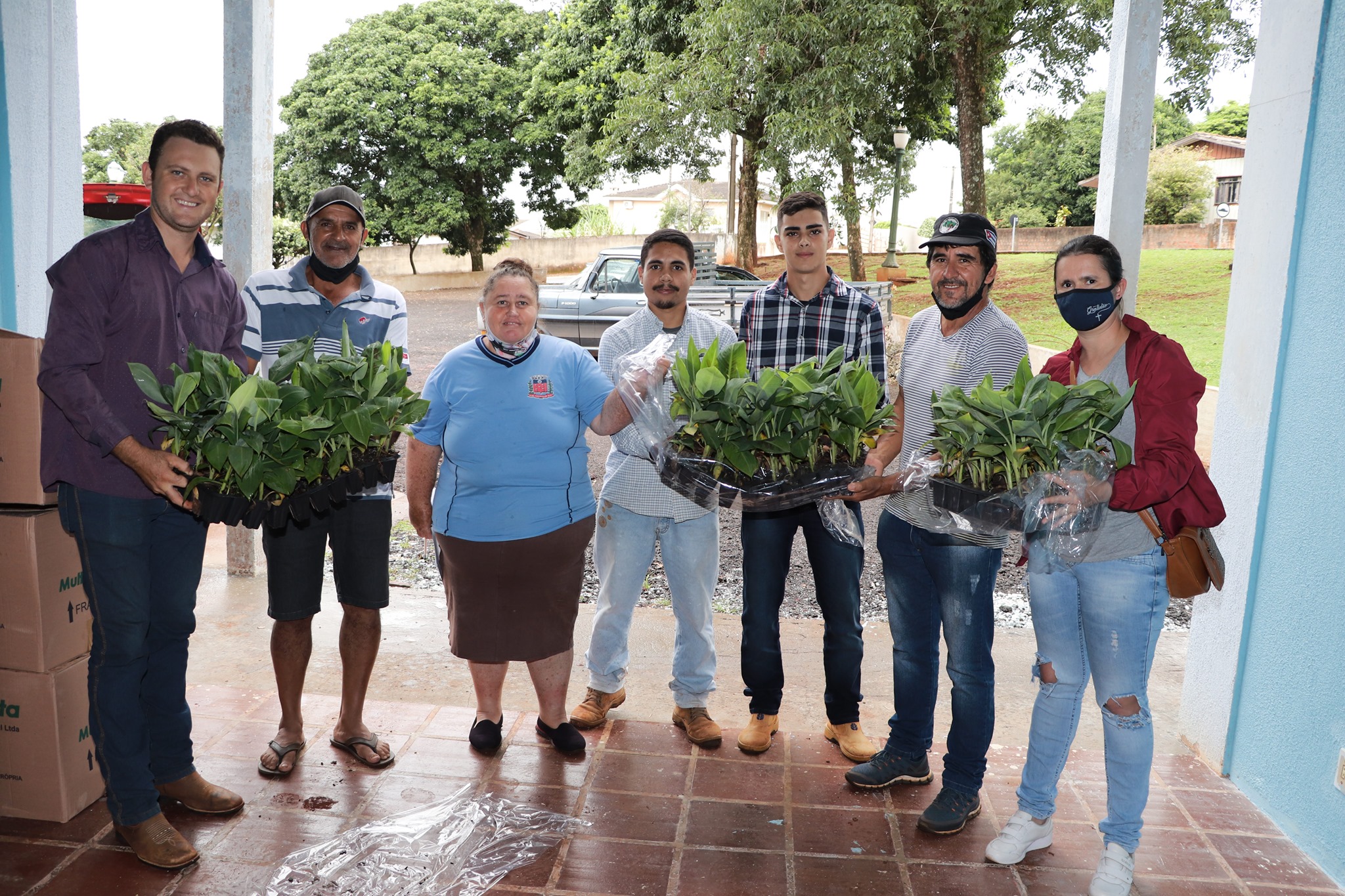 Secretaria de Agricultura no dia(11/02) iniciou a distribuição de cerca de 1440 mudas de banana pe