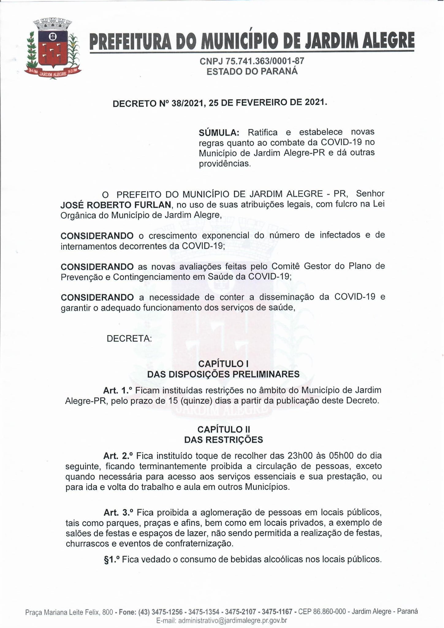DECRETO N 38/2021