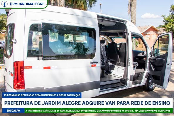 Prefeitura de Jardim Alegre adquire van para rede de ensino