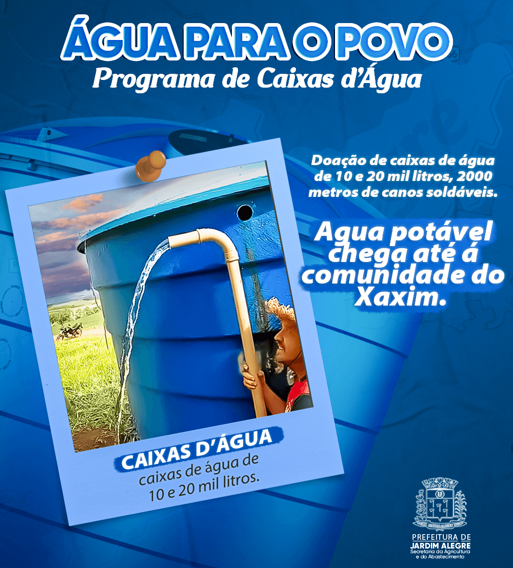 ÁGUA POTÁVEL CHEGA ATÉ A COMUNIDADE DO XAXIM ASSENTAMENTO 08 DE ABRIL