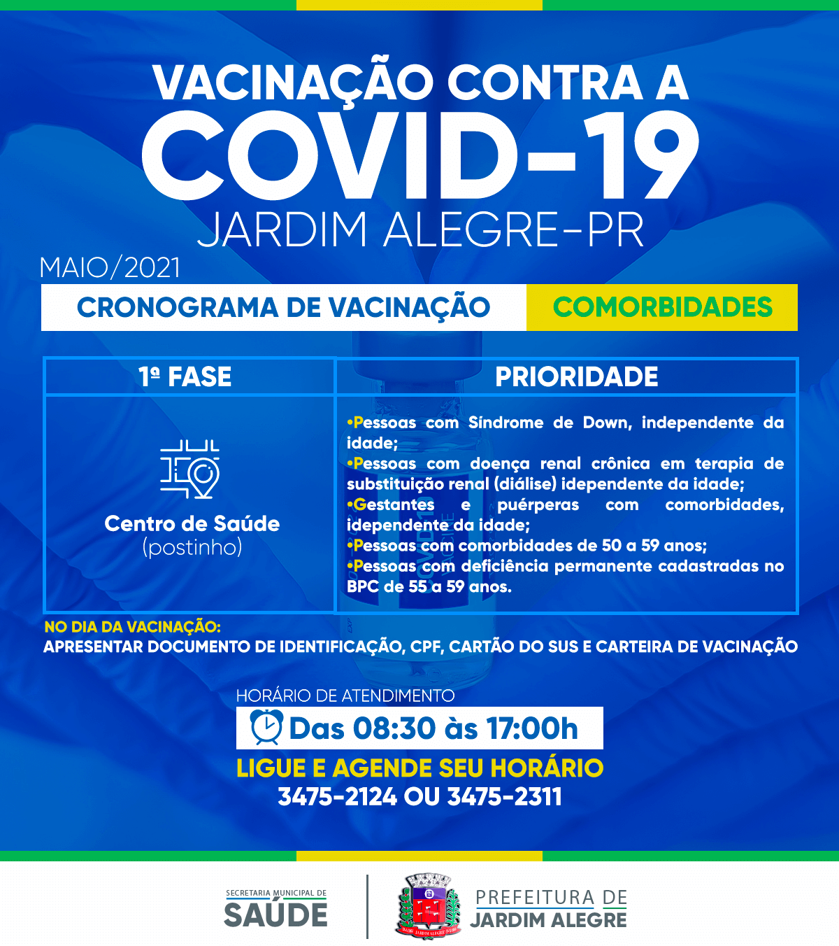 CALENDÁRIO DE VACINAÇÃO COVID-19 | COMORBIDADES 50 a 59 anos