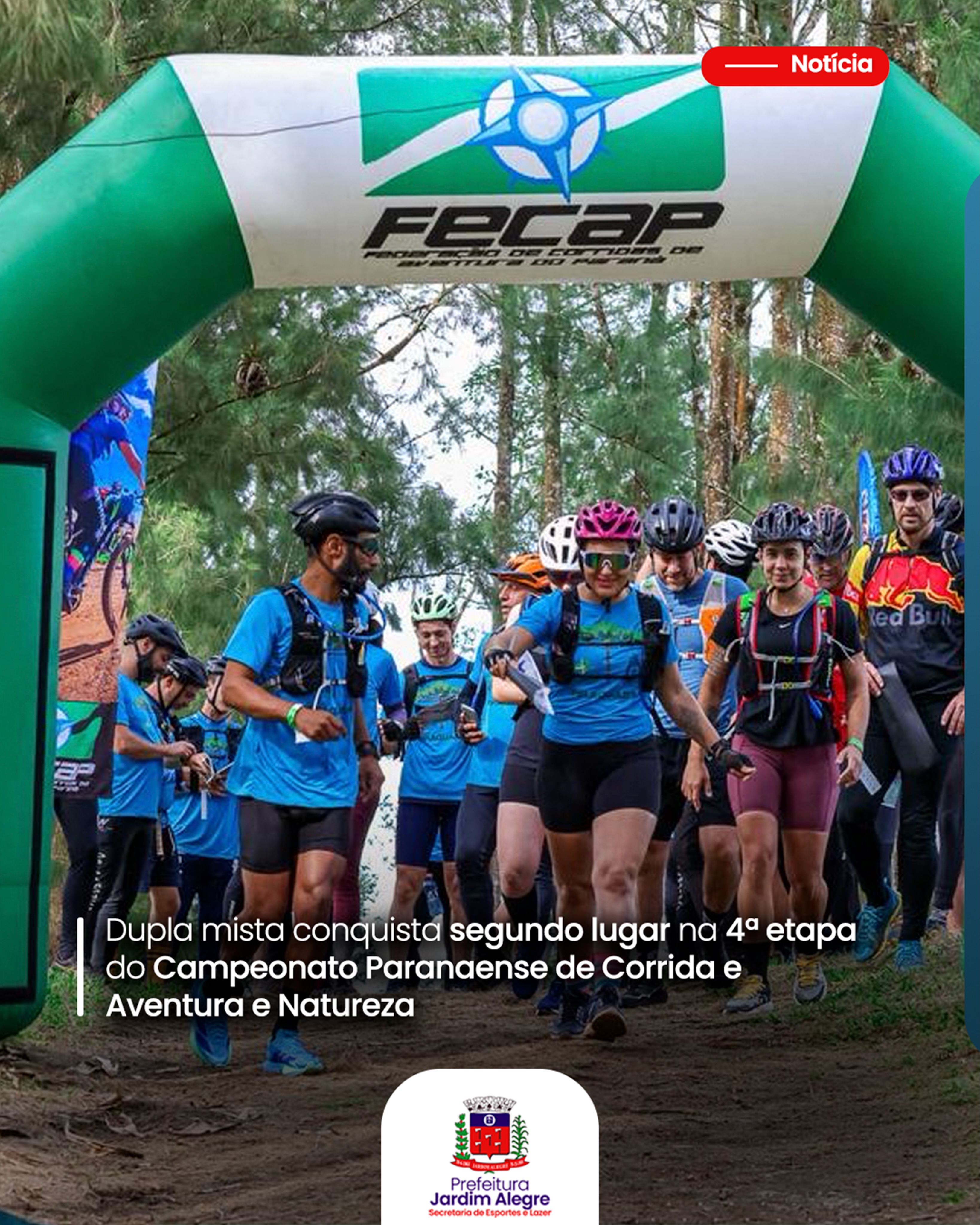 Dupla de Jardim Alegre conquista o 2º lugar na 4ª etapa da Corrida de Aventura