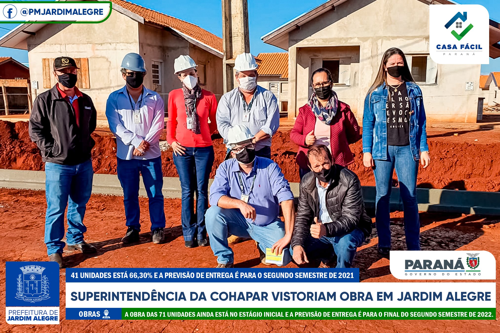 Prefeitura Municipal e Superintendência da Cohapar vistoriam obra no município de Jardim Alegre