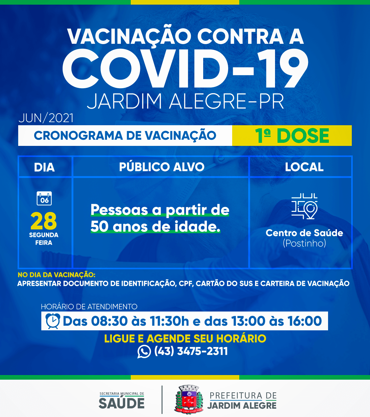 CALENDÁRIO DE VACINAÇÃO | COVID-19 50 ANOS