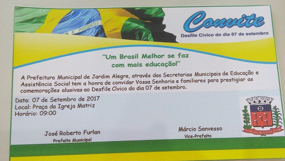 CONVITE - Desfile 7 de Setembro