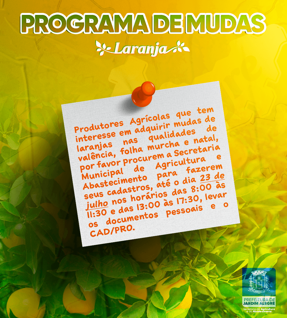ATENÇÃO PRODUTORES