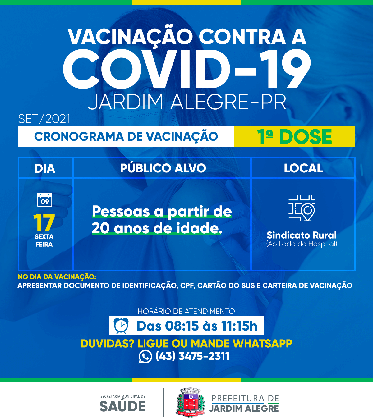 CALENDÁRIO DE VACINAÇÃO | COVID-19 20 ANOS