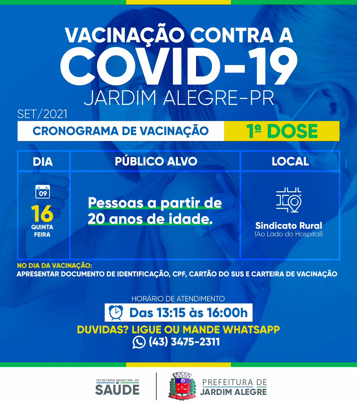 CALENDÁRIO DE VACINAÇÃO | COVID-19 20 ANOS