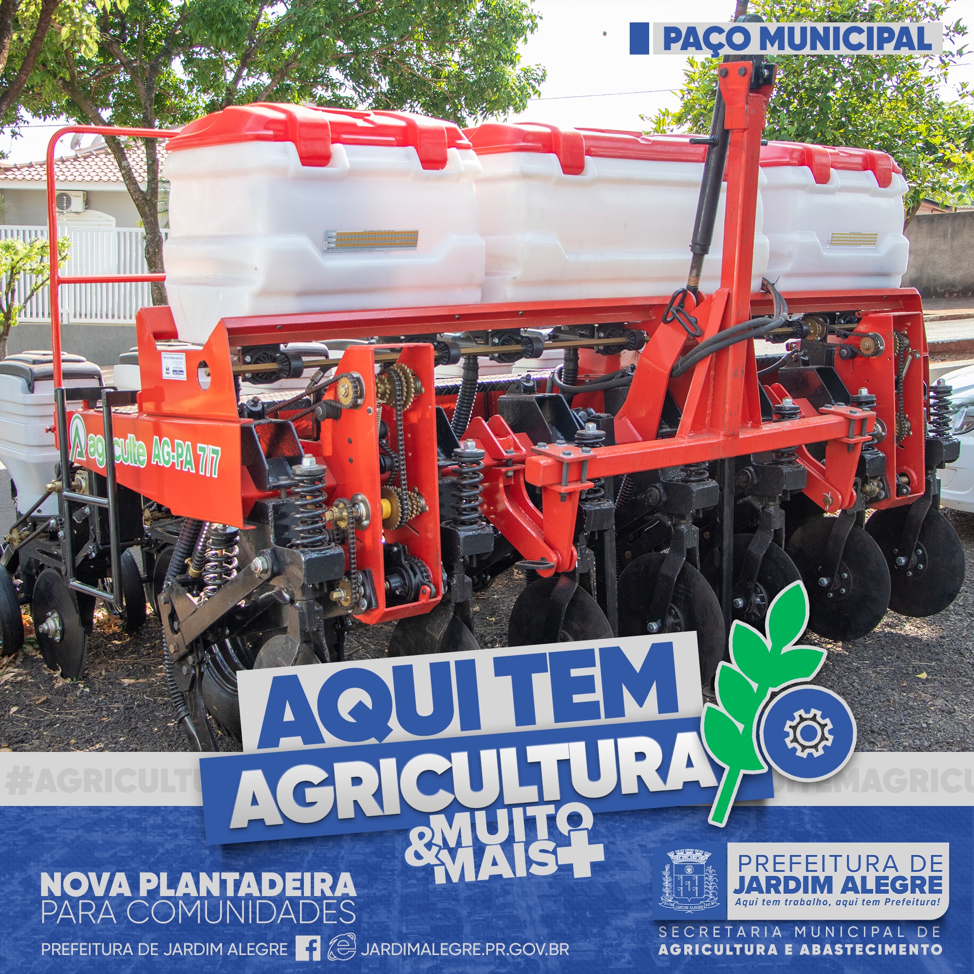 PREFEITURA DE JARDIM ALEGRE ADQUIRI NOVA PLANTADEIRA PARA AGRICULTORES