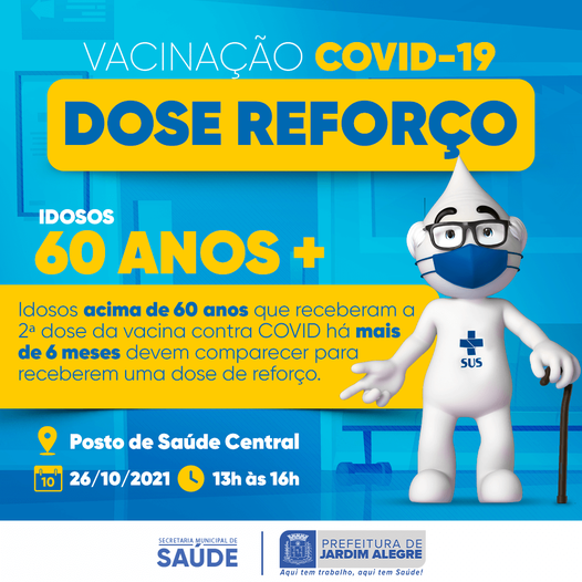 CALENDÁRIO DE VACINAÇÃO | COVID-19 DOSE REFORÇO 60 ANOS +