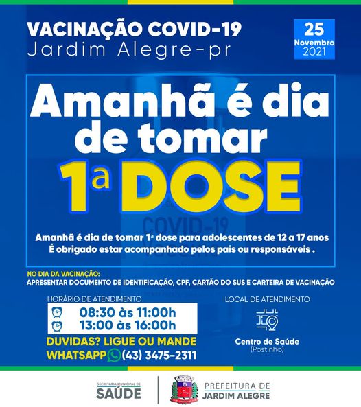 CALENDÁRIO DE VACINAÇÃO COVID-19 1ª DOSE