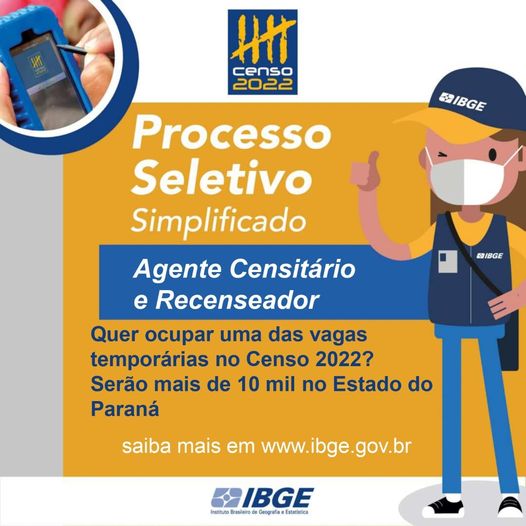 IBGE abre processo seletivo para vagas no Censo de 2022