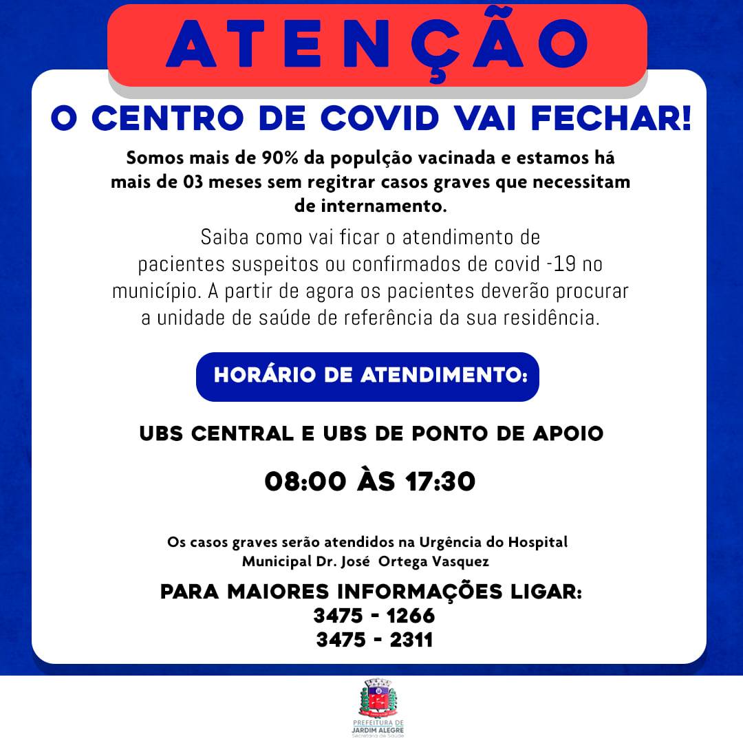 A Secretaria e Saúde Municipal de Jardim Alegre AVISA: