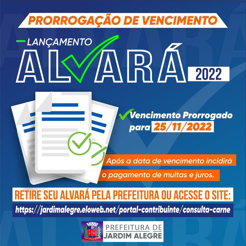 Comunicado - Alvará de funcionamento e de licenças Municipais