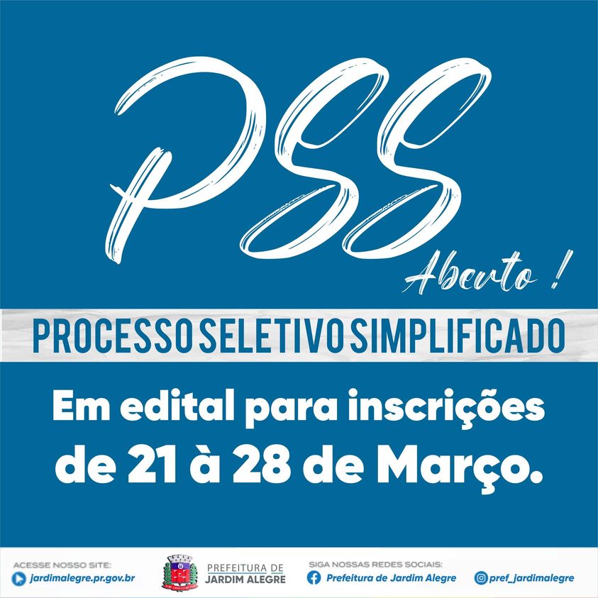 PSS PARA ESTÁGIO ABERTO!