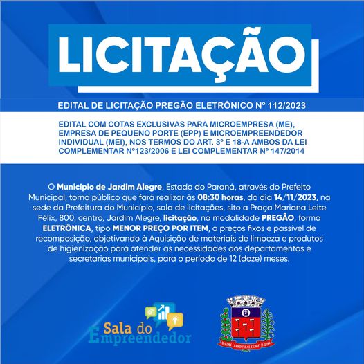 EDITAL DE LICITAÇÃO PREGÃO ELETRÔNICO Nº 112/2023