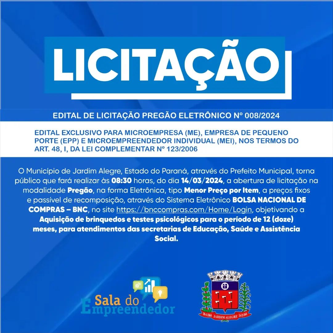 LICITAÇÃO -EDITAL Nº 008/2024