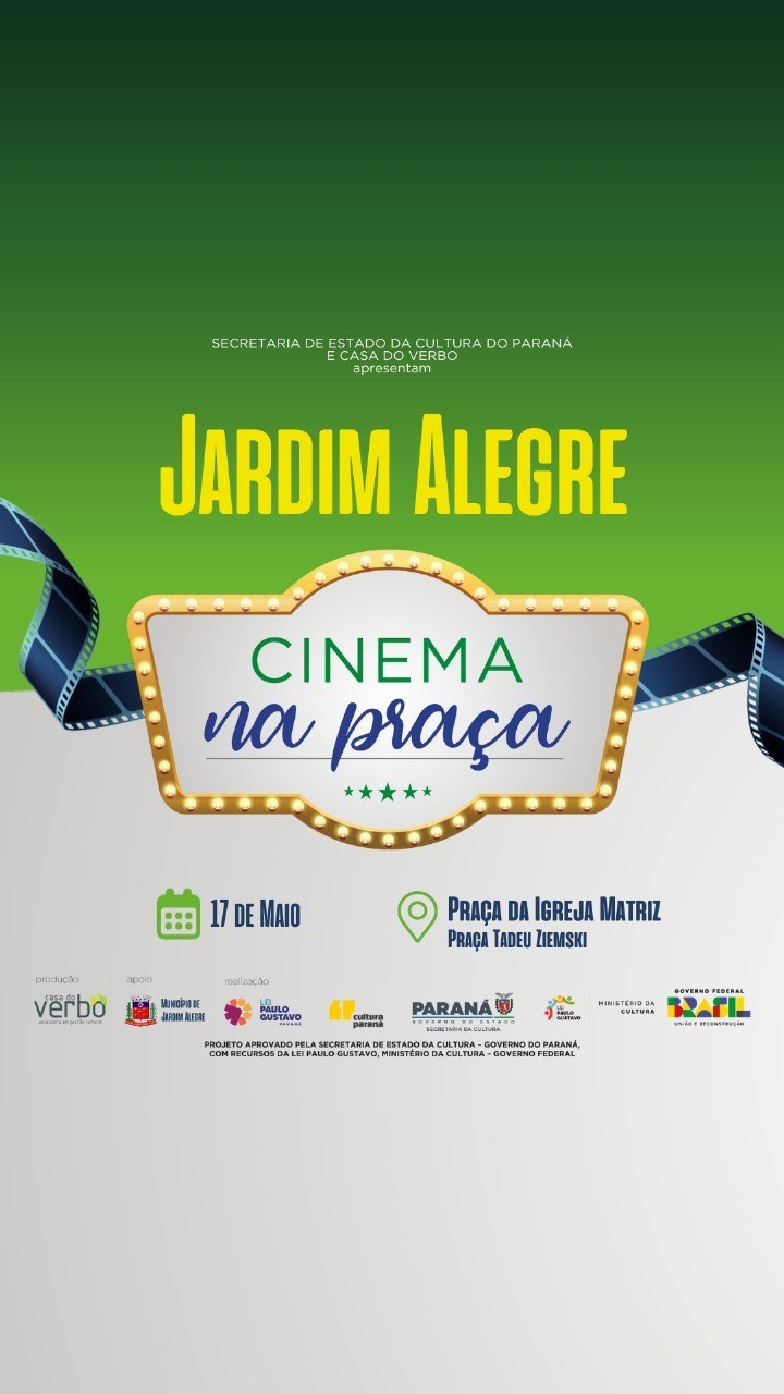 Cinema na Praça em Jardim Alegre!