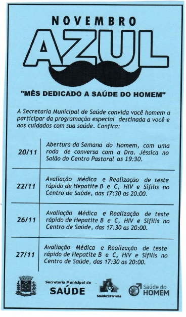 MÊS DEDICADO AOS HOMENS
