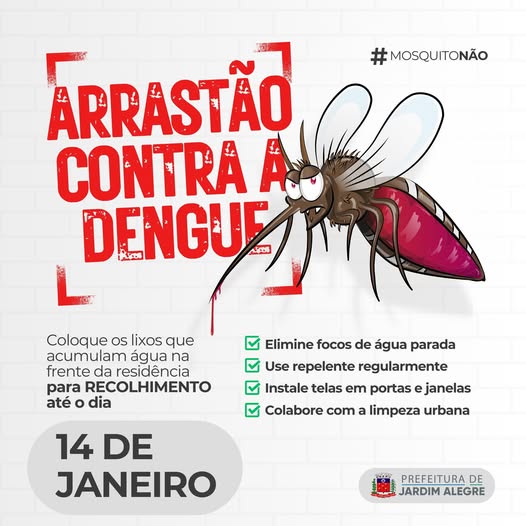 PREFEITURA MUNICIPAL DE JARDIM ALEGRE E EQUIPE DE EPIDEMIOLOGIA: JUNTOS NO COMBATE À DENGUE!