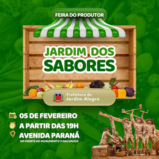 É AMANHÃ! INAUGURAÇÃO DA FEIRA JARDIM DOS SABORES.