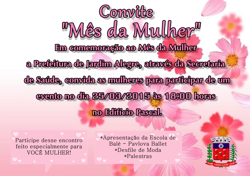 PMJA - Convite Especial para Mulheres de Jardim Alegre