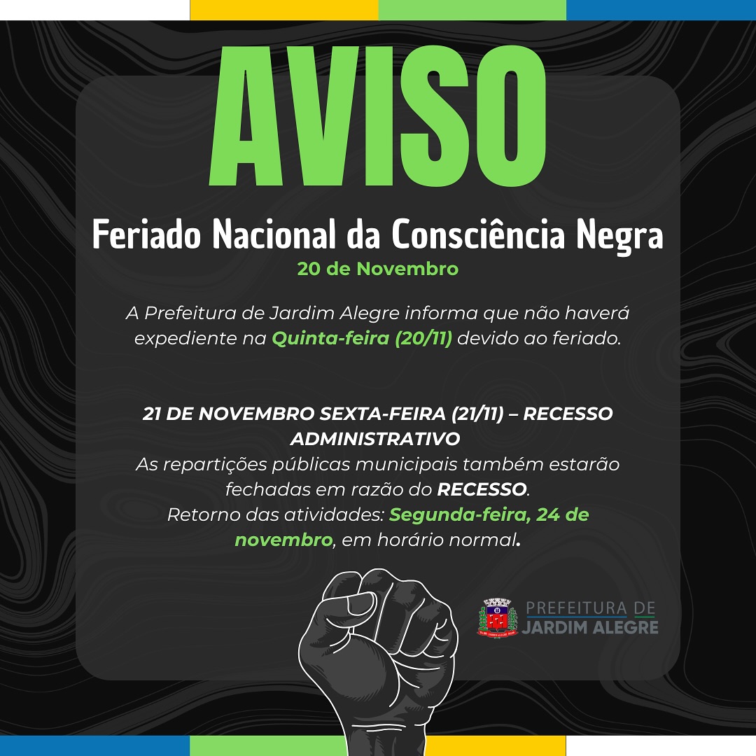 ATENÇÃO, COMUNIDADE DE JARDIM ALEGRE!