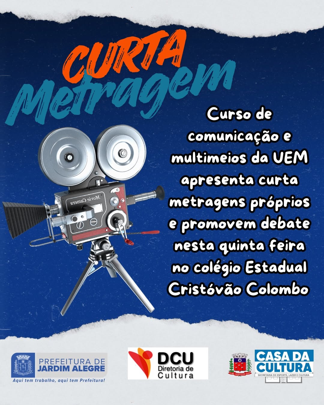 Colégio Cristóvão Colombo sediará mostra de curtas-metragens do curso de Comunicação e Multimeios da UEM