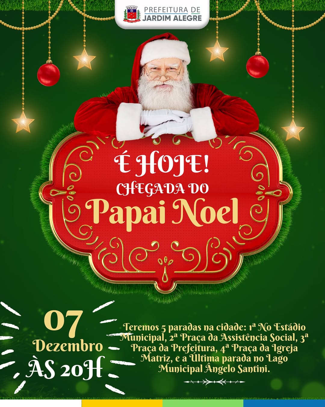 A magia do Natal chega hoje a Jardim Alegre!