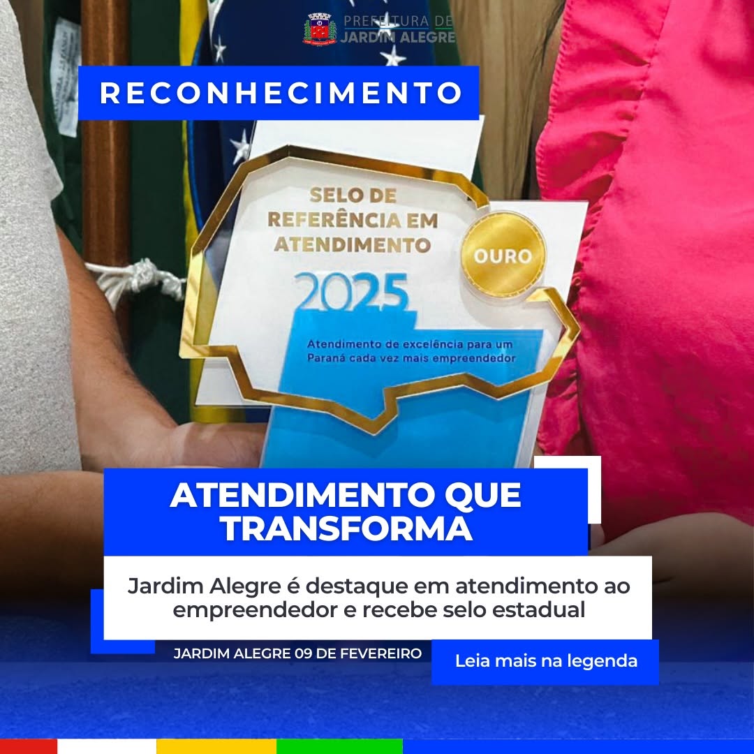 Jardim Alegre conquista reconhecimento em atendimento ao empreendedor