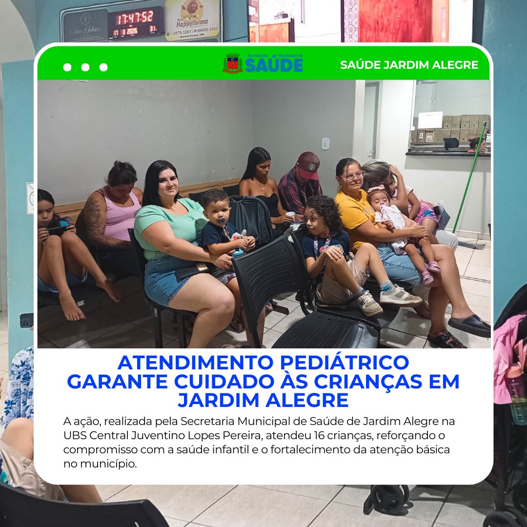 ATENDIMENTO PEDIÁTRICO REFORÇA CUIDADO COM AS CRIANÇAS EM JARDIM ALEGRE