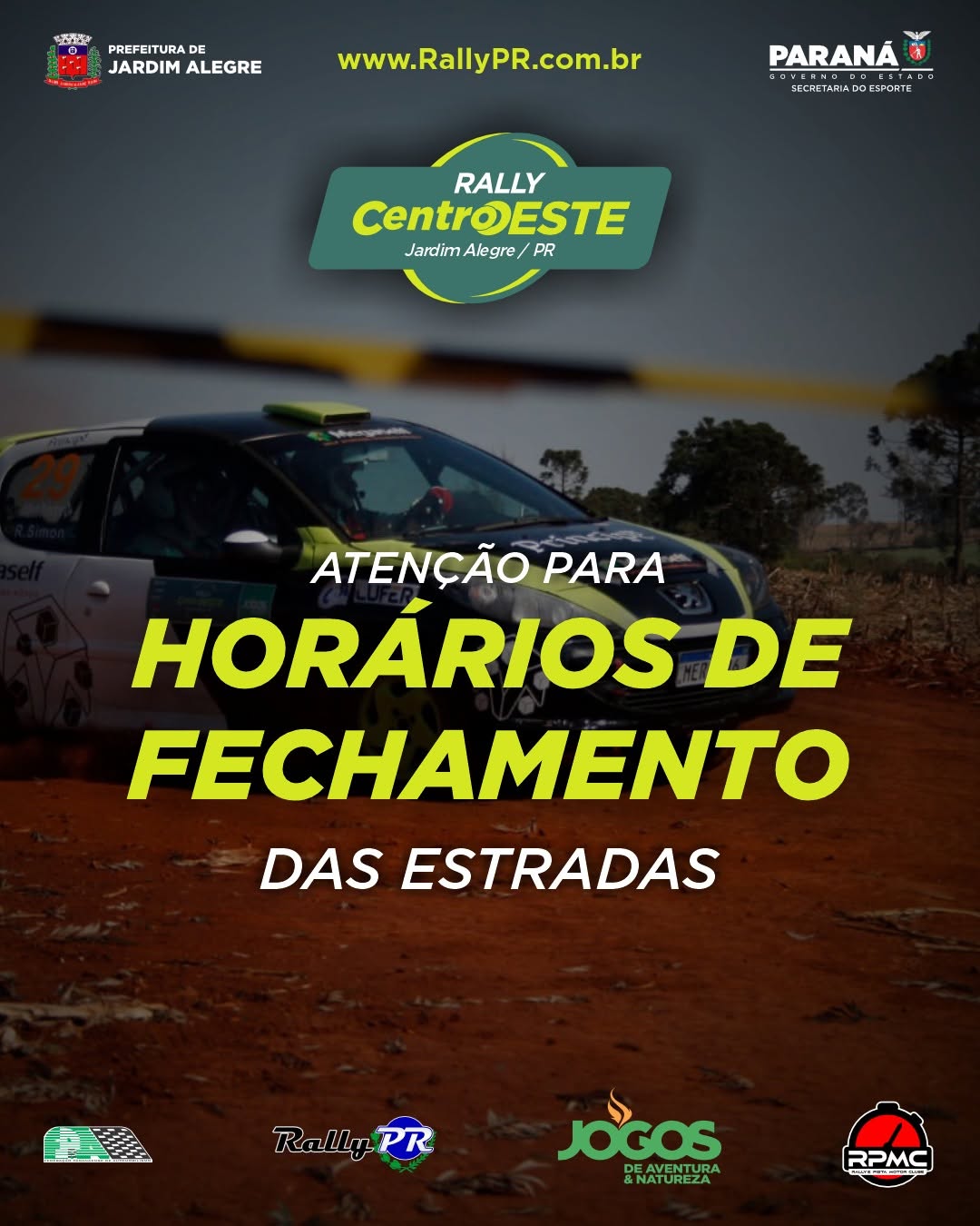 Atenção para os horários de fechamento das estradas de Jardim Alegre!