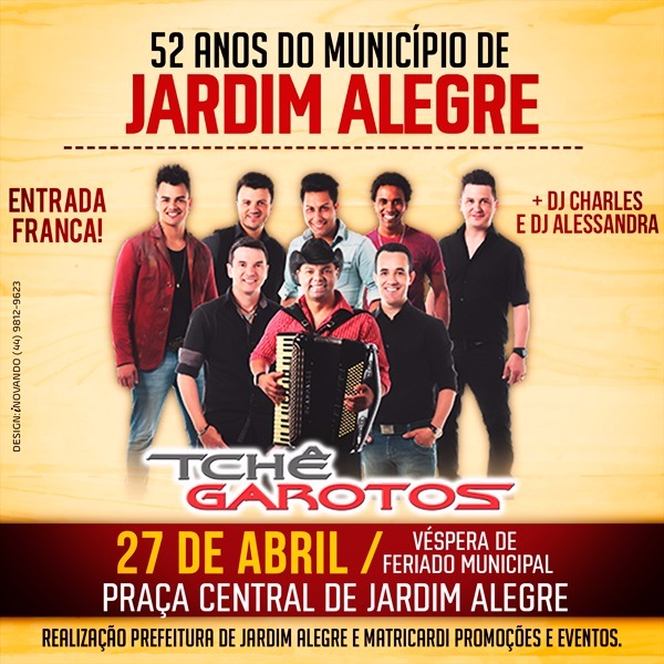 PARABÉNS JARDIM ALEGRE, PELOS 52 ANOS!