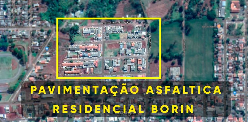 Obra de pavimentação asfáltica no Residencial Borin