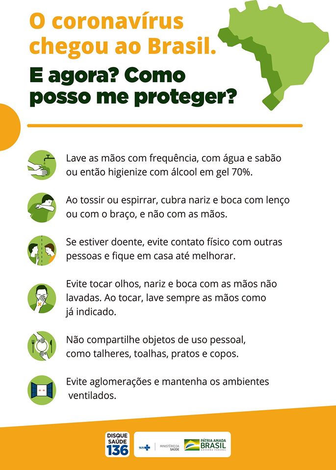 TEM DÚVIDAS SOBRE O CORONA VÍRUS? SIGA ESSAS INSTRUÇÕES.