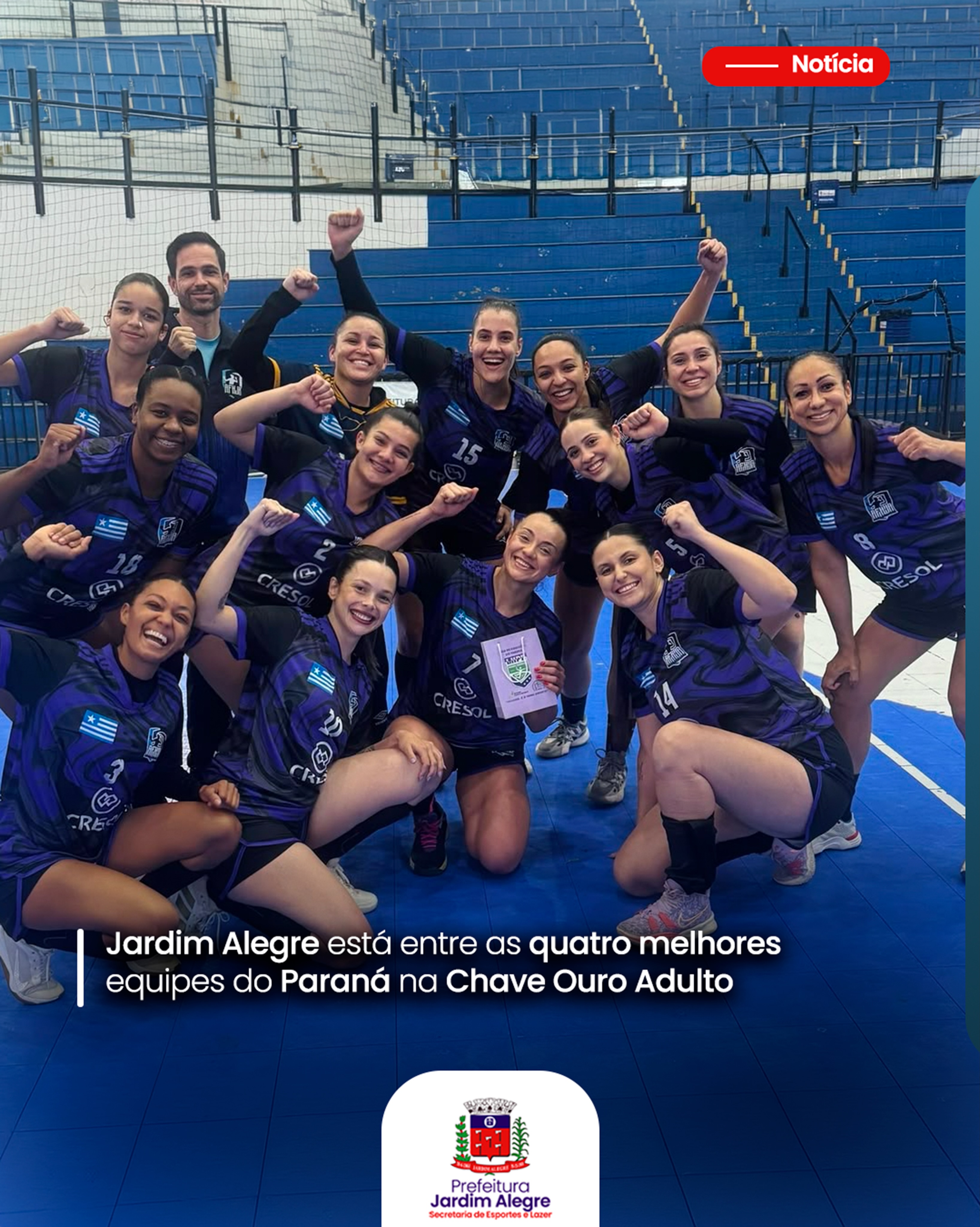 Handebol adulto de Jardim Alegre está classificado para o Final Four da Chave Ouro