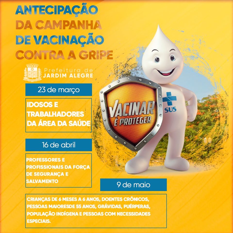 ANTECIPAÇÃO DA CAMPANHA DE VACINAÇÃO CONTRA A GRIPE, COMPARTILHEM