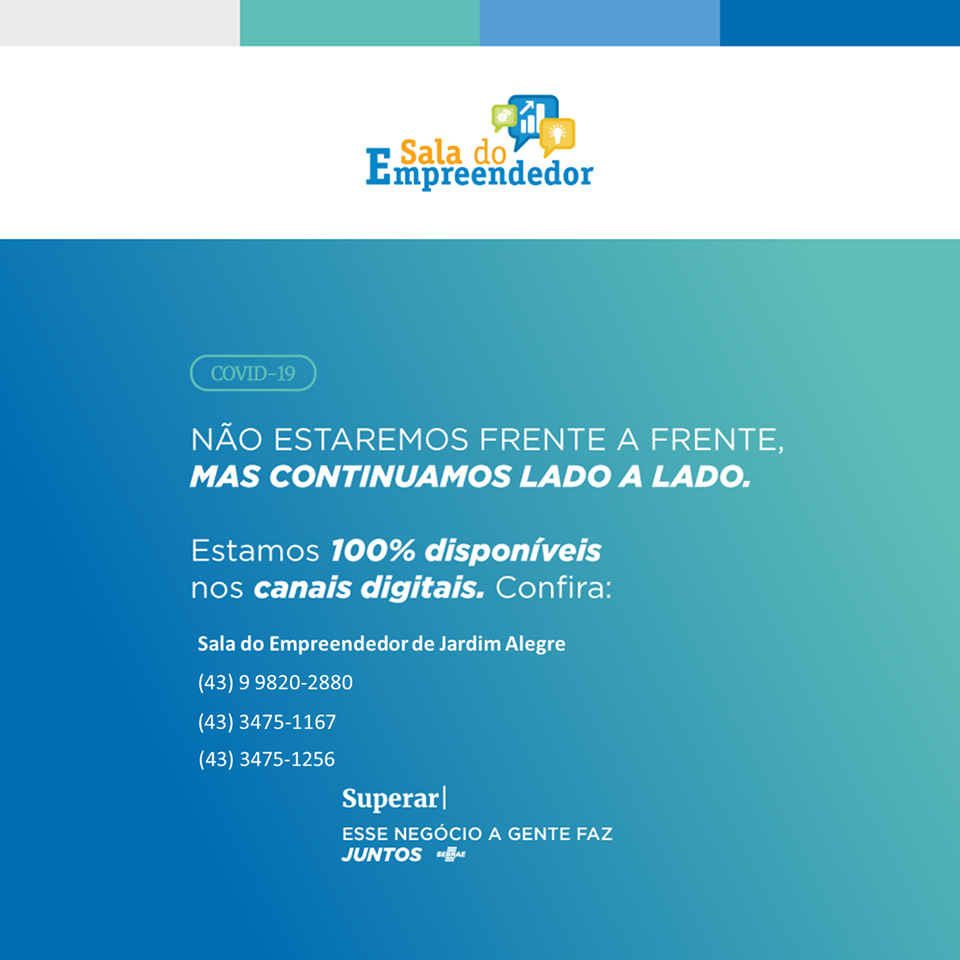 Sala do Empreendedor está disponível através dos canais digitais.