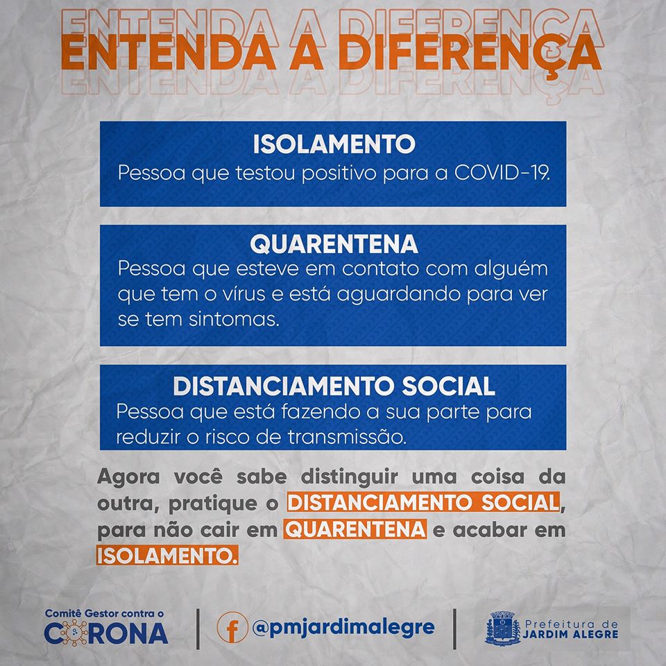 ENTENDA A DIFERENÇA#COVID19
