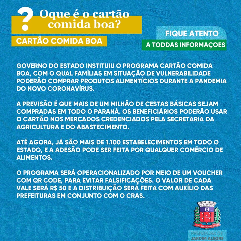 Cartão Comida Boa