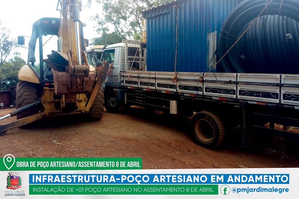 Obras de poço artesiano na Comunidade Assentamento 8 de Abril