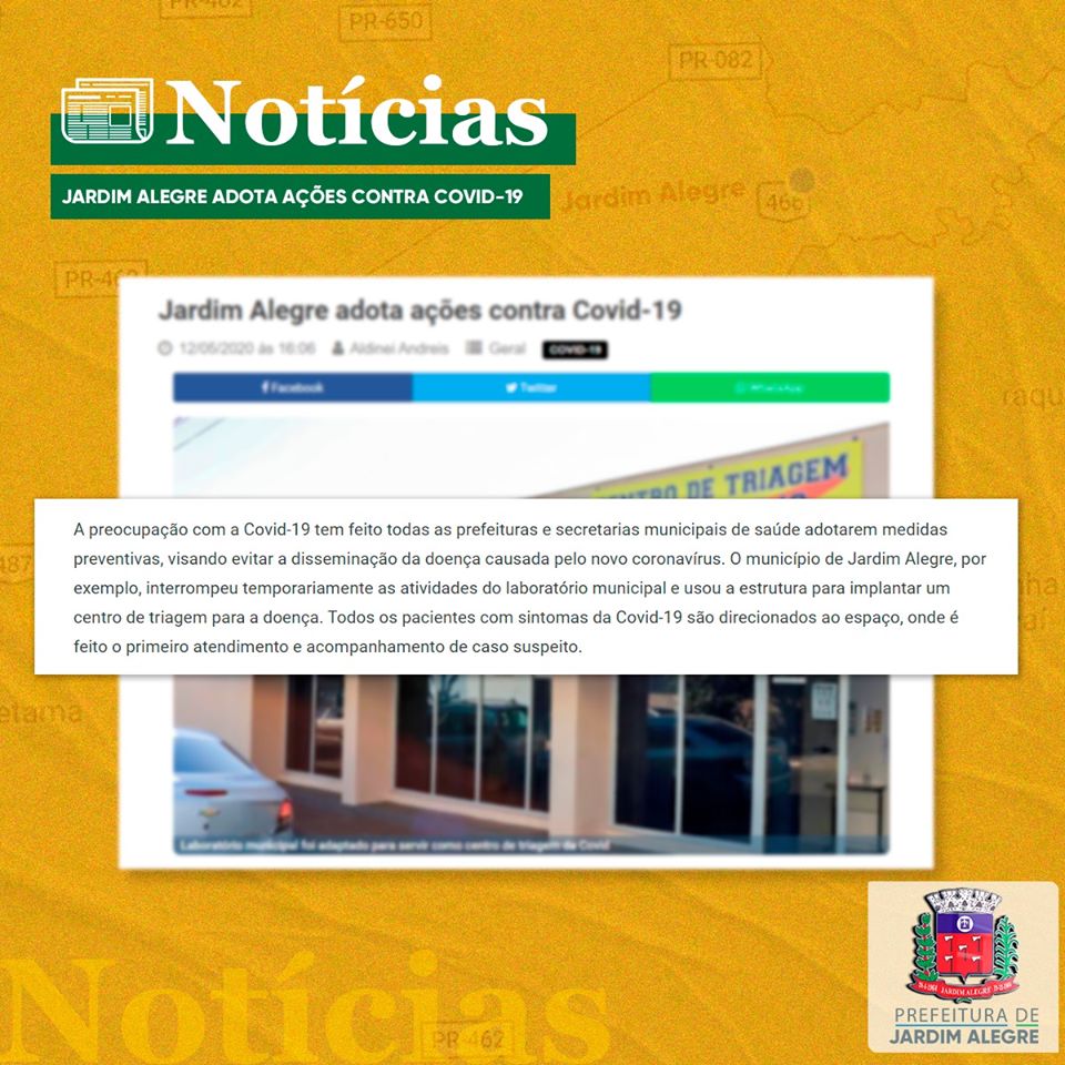 Jardim Alegre adota ações contra Covid-19