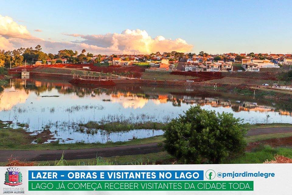 O lago  municipal já começa a tomar forma e ficar mais bonito