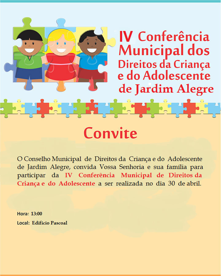  IV - Conferência Municipal dos Direitos da Criança e do Adolescente