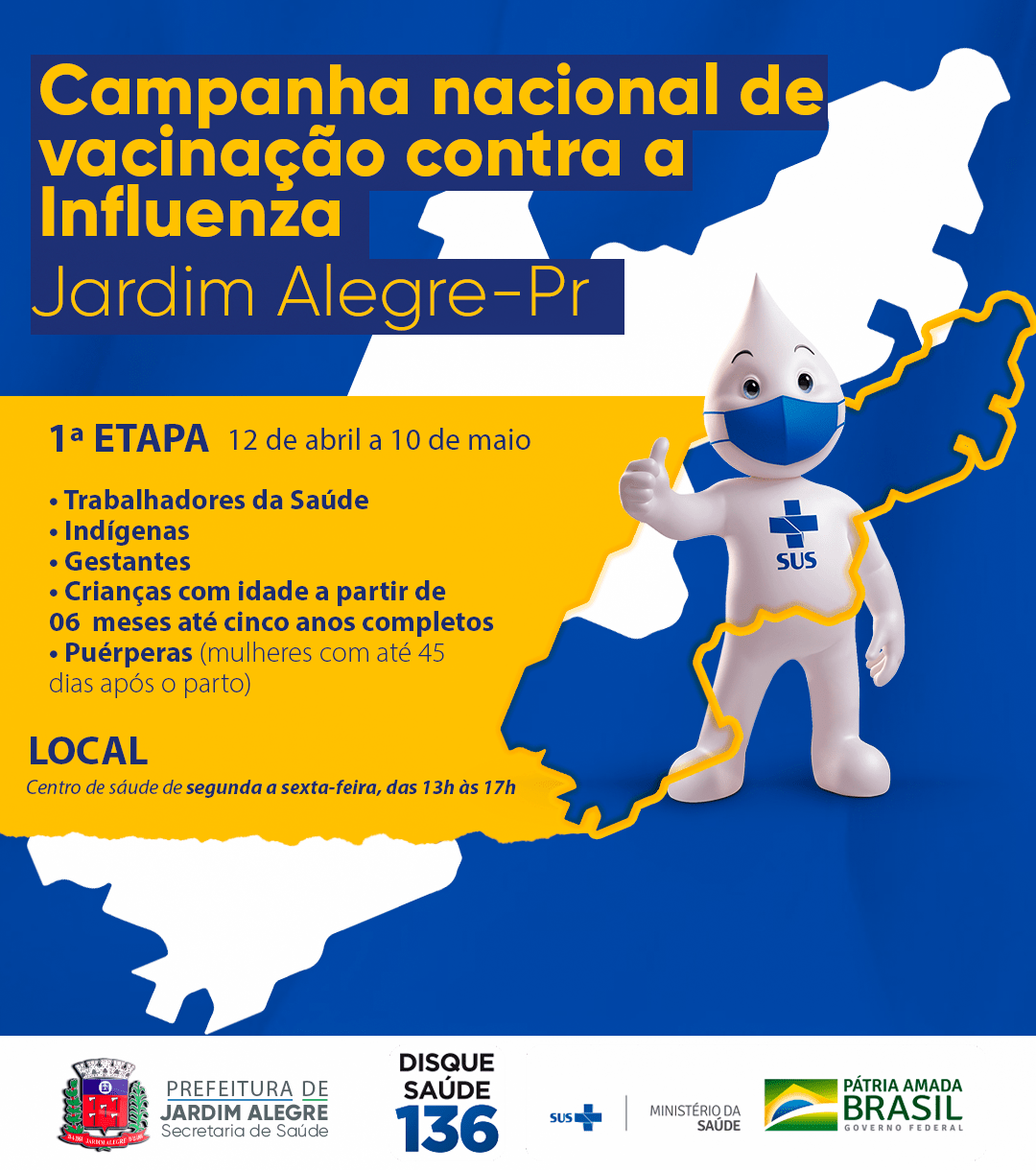 Campanha nacional de vacinação contra a influenza | Jardim Alegre-PR