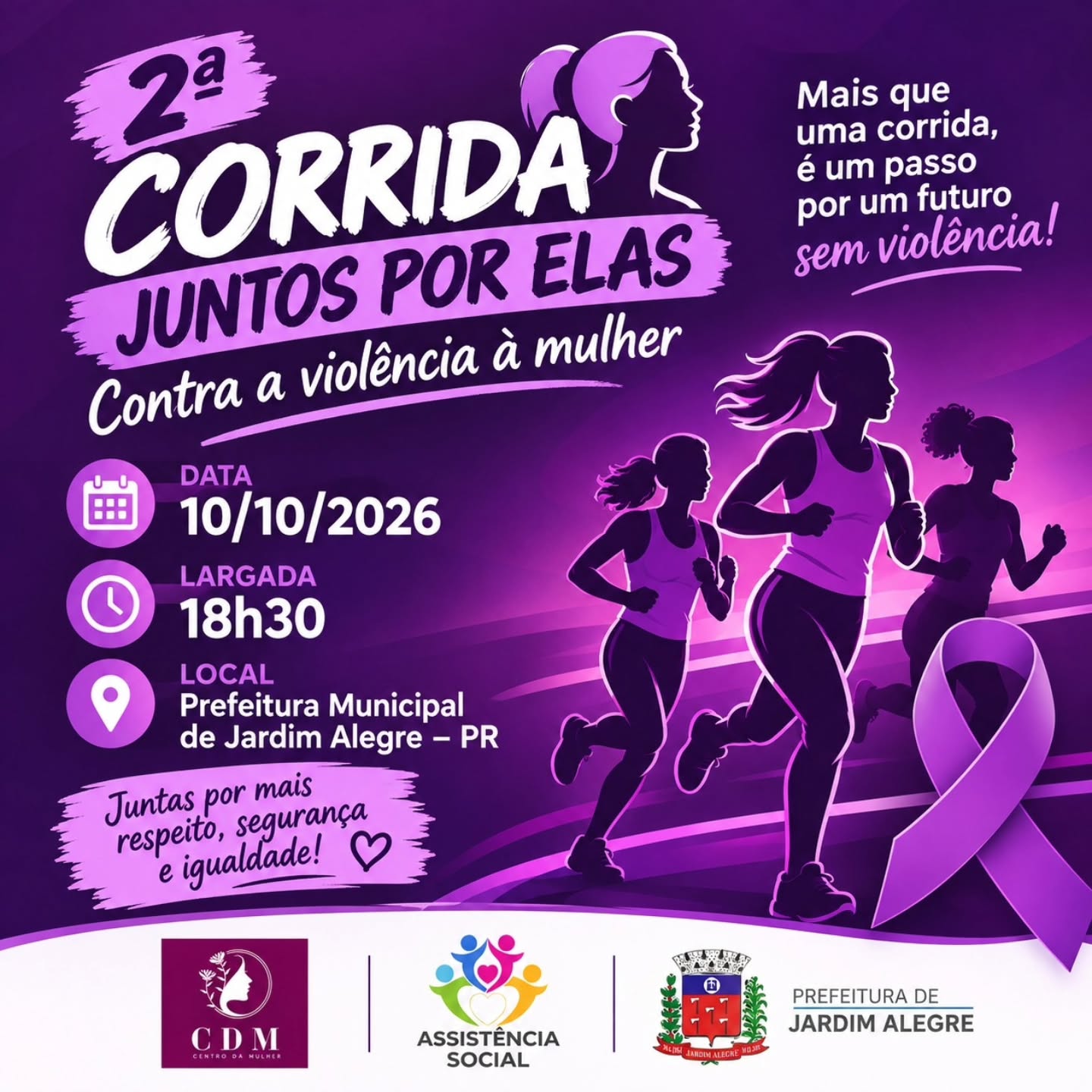 2ª Corrida Juntos por Elas será realizada em 10 de outubro