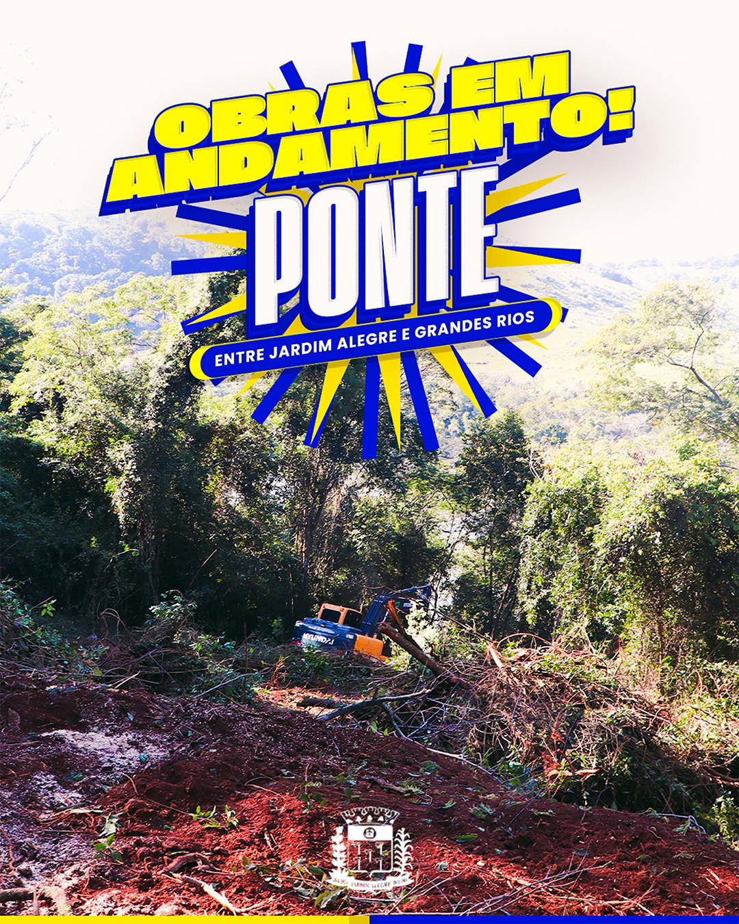 Tem início a construção da ponte que ligará Jardim Alegre a Grandes Rios